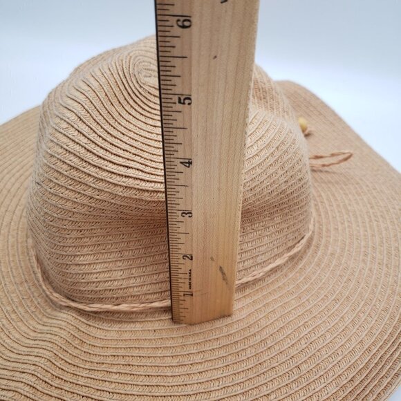 Womens Floppy Sunhat Woven Straw Tan Natural Wide Brim Beach Hat - Picture 11 of 11